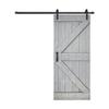 K Series 38in x 84in Solid Wood Barn Door with Hardware Track (French Gray) - Assembly Needed view 3