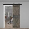 K Series 30in x 84in Smoky Gray Finished Solid Wood Barn Door with Hardware Track - Assembly Needed view 1