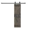K Series 30in x 84in Smoky Gray Finished Solid Wood Barn Door with Hardware Track - Assembly Needed view 3