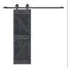 K Series 24in x 84in Carbon Gray Finished Solid Wood Barn Door with Hardware Track - Assembly Needed view 3