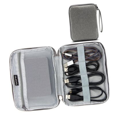 OSALADI Electronics Travel Case for External Hard Drive Portable Case Organiser Shockproof Storage Bag Grey