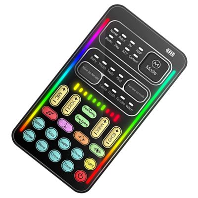 KONTONTY Mini Sound Card Portable Voice Changer Changer for Live Streaming Phone Computer