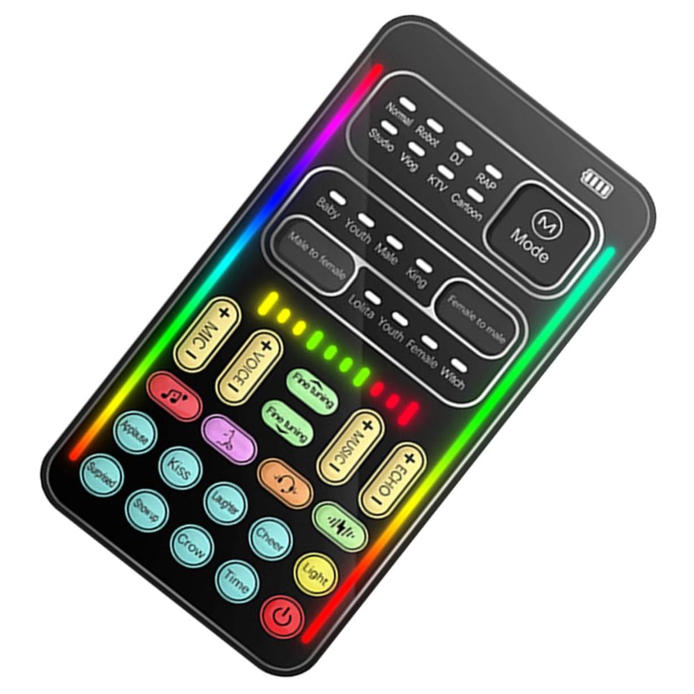 KONTONTY Mini Sound Card Portable Voice Changer Changer for Live Streaming Phone Computer