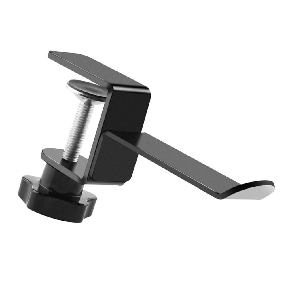 CAXUSD 2pcs Adjustable Headset Hanger Hook Metal Under Desk Clamp for Headphones and Schoolbags Easy Installation Durable Construction Space-Saving Design Black