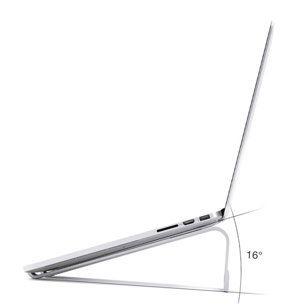 CAXUSD Laptop Stand Aluminum Alloy Ventilated Ergonomic Riser for Comfortable Typing and Viewing Portable Design for Office and Travel Silver