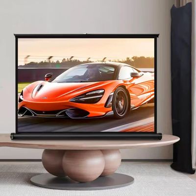 TAJMDGW Portable Tabletop Projector Screen 20" 30" 40" 50" Manual Pull-Out Movie Screen, Retractable Self Standing Video Projection Screens Office Camping(50inch-16:9)