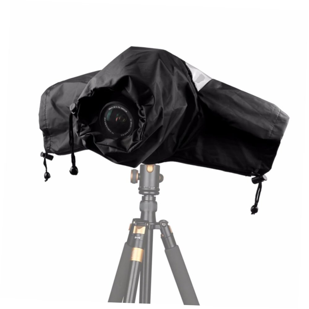 CAXUSD Professional DSLR Camera Rain Cover Digital Camera Rain Protector Black Ultra Window Full-Length Zipper