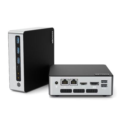 ESIMOER Mini Computer, 13th Gen CPU Core i5-1340P, 16GB DDR5 512GB SSD, 8K Triple Display, 2 x USB 2.0, 3 x USB 3.2, WiFi 6, BT5.2, Dual LAN, Linux Mini PC for Office/Home/Education