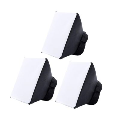 CAXUSD Portable Softbox Flash Diffuser 3-Piece Set for DSLR Cameras Soft Light Box Cover Mount