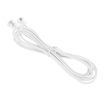 FELTECHELECTR 2pcs Core Modular Telephone Line Cable White Pc Plug for Landline Phones Fax Machines and Modems Pure Copper Wires for Enhanced Connectivity