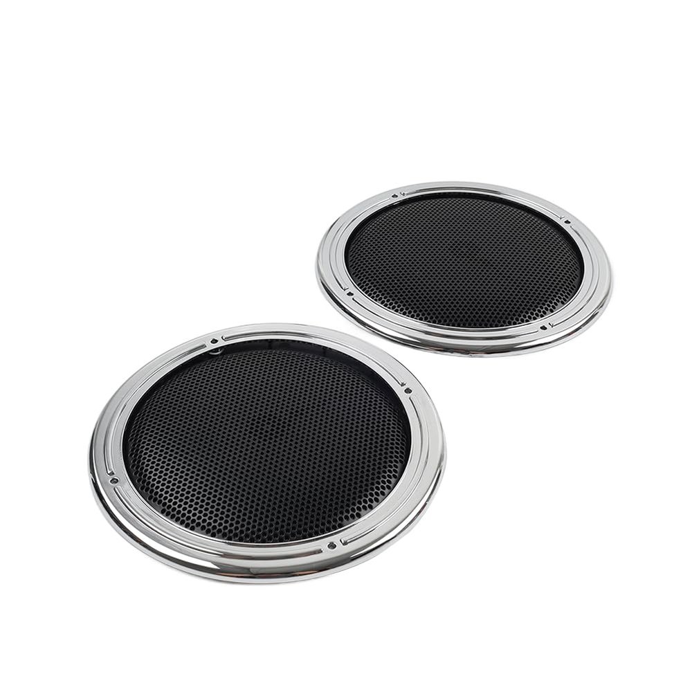 Cnthan7 2pcs ABS Rear Pod Grill Speaker Mesh Cover BlackChrome/Black For Electra Tri Glide FLHTCU/L, FLHTCLTC, Ultra FLHTK/L Road Glide Motorbike