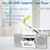Cassette Tape Player Recorder Boombox with Bluetooth, AM/FM/SW Radio, Record to Cassette/USB/SD, Premium 10W Sound, AC/DC Powered, Portable Cassette Player view 2