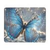 Mouses Pad Blue Butterfly Mouses mat with Non-Slip Rubber Computer Keyboard Mat for Wireless Mouses Gaming Desk Pad for Home 10 x 12in view 1