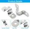 25 Pack M12 Rigid Pipe Strap, Suitable for Less than 1/2 Inch Stainless Steel Two Hole Cable Strap, U Bracket Conduit Clamp for Fixing Tube, Cable, Pipe (Silver, 12 mm) view 2