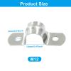 25 Pack M12 Rigid Pipe Strap, Suitable for Less than 1/2 Inch Stainless Steel Two Hole Cable Strap, U Bracket Conduit Clamp for Fixing Tube, Cable, Pipe (Silver, 12 mm) view 3
