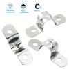 25 Pack M12 Rigid Pipe Strap, Suitable for Less than 1/2 Inch Stainless Steel Two Hole Cable Strap, U Bracket Conduit Clamp for Fixing Tube, Cable, Pipe (Silver, 12 mm) view 4