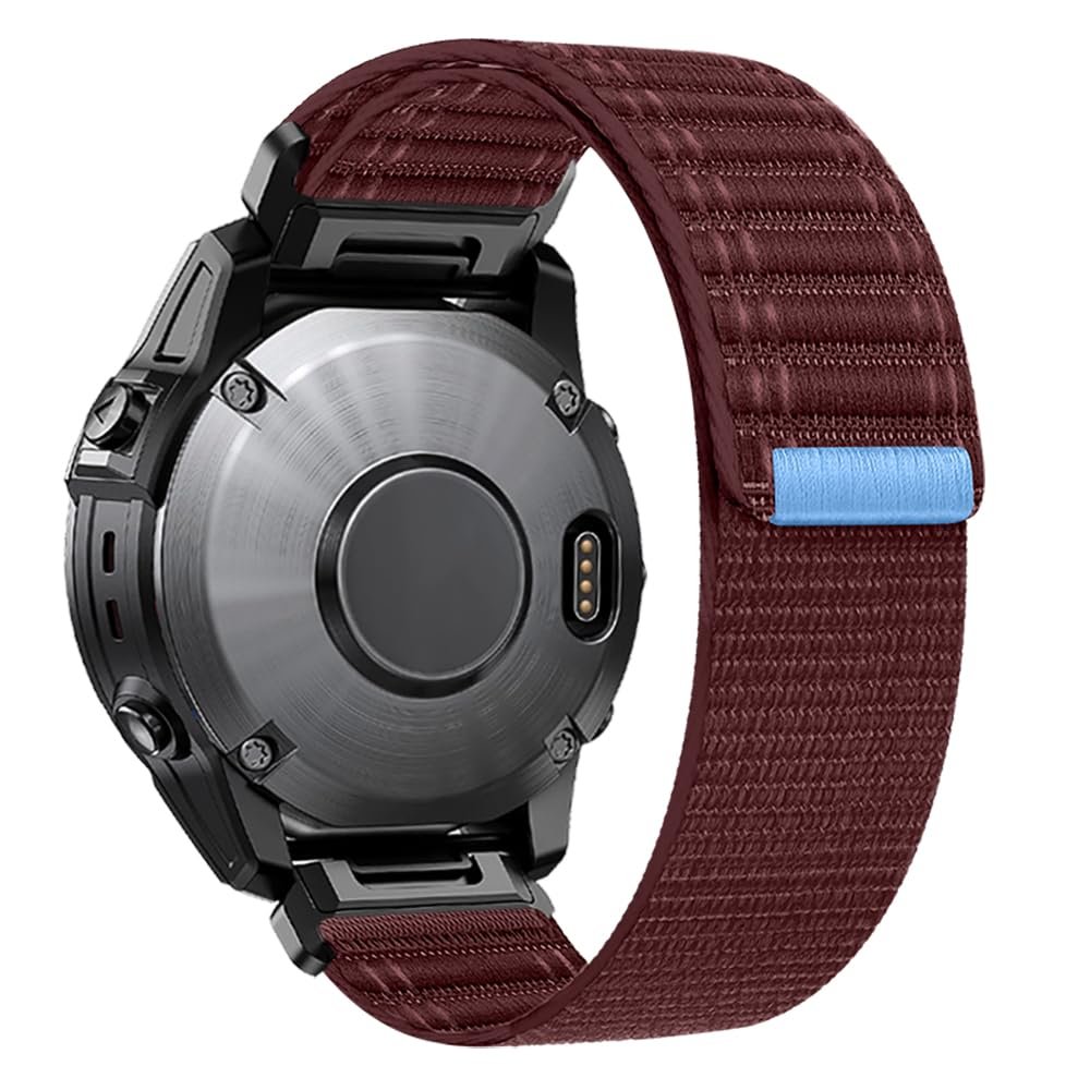 20mm/ 22mm/ 26mm Watch Band For Garmin Fenix 5 6 7 8 Pro Sapphire Solar Forerunner 965 955 935 Epix Pro Gen 2 47mm 51mm Quick Fit 20 22 26 Watch Bands Replacement Men Women (Red-Black Buckle, Quick-fit 26mm)