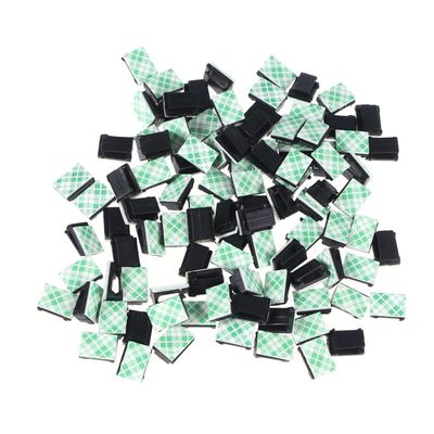 Yardenfun 100pcs Adhesive Cable Clips Black Wire Holder for Organized Cables Easy to Install Clamp for Smooth Surfaces Durable Management