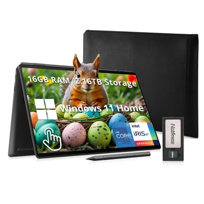 HP Spectre x360 16" 3K+ 2-in-1 Touch Laptop, Intel i7-13700H, 16GB RAM, 2.16TB Storage(2TB SSD+160GB Docking Station Set), Backit Keyboard, Fingerprint Reader, Stylus Pen & Sleeve, Win 11, Black