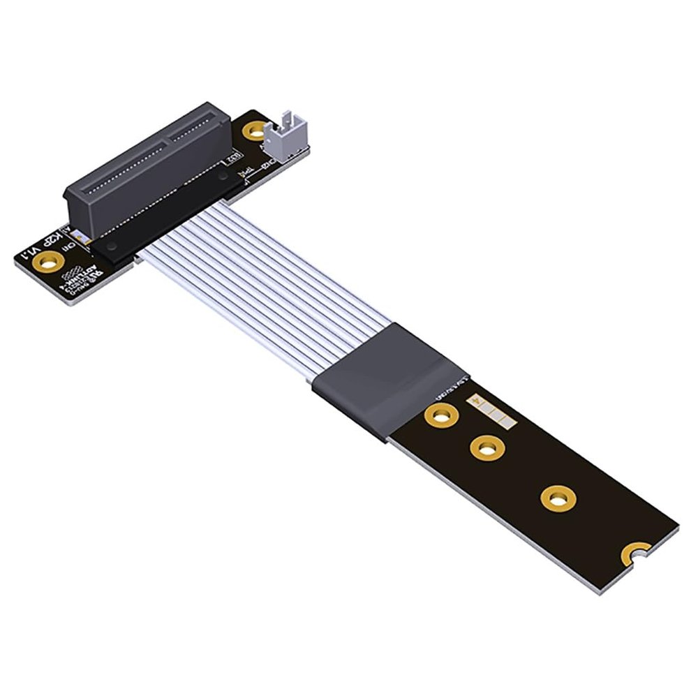 JMT ADT-K42DP PCIE 4.0 x4 to M.2 Extension Cable gen4 64G/BPS Compatible with M.2 NVMe SSD 2230 2242 2260 2280 (K42DP-TU 25CM)