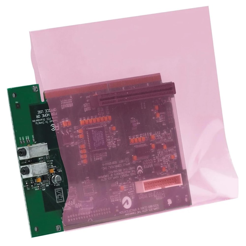 1000 Anti-Static Bags, 6" x 8", 2 Mil, Open-Ended Large Pink Poly Bags for Motherboard Protection