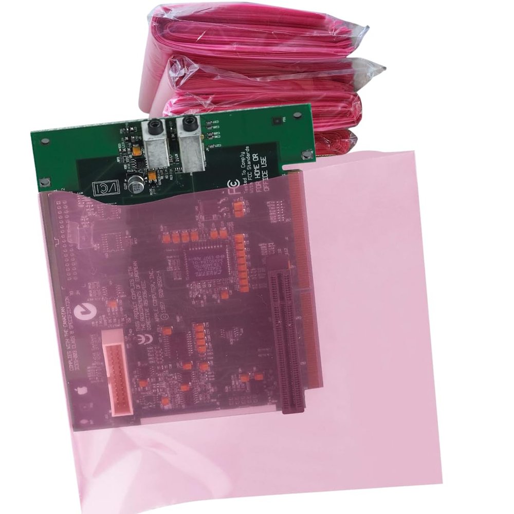 100-Pack 15x18 Inch 4 Mil Pink Anti-Static Flat Poly Bags - 100 Count Bulk Case for ESD Protection, Electronics Packaging & Static-Sensitive Components Storage- Heavy Duty Bag