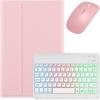 Aidashine Keyboard Case for iPad 10th Generation 10.9 inch, Backlit Detachable Wireless Keyboard Case with Pencil Holder,Pink view 1