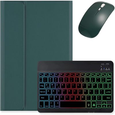 Aidashine Keyboard Case for iPad 10th Generation 10.9 inch, Backlit Detachable Wireless Keyboard Case with Pencil Holder,Deep Green