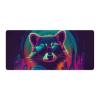 Mouse Pad Gaming Raccoon Wearing Glasses Vaporwave Funny Black Durable Non-Slip Natural Rubber Base Waterproof Computer Keyboard Pad Mat for Gamer Office Home 40x90cm view 1