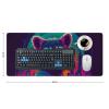 Mouse Pad Gaming Raccoon Wearing Glasses Vaporwave Funny Black Durable Non-Slip Natural Rubber Base Waterproof Computer Keyboard Pad Mat for Gamer Office Home 40x90cm view 2