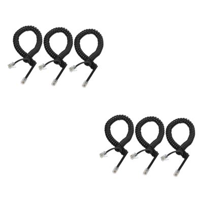 CAXUSD 6pcs Coiled Telephone Cords for Landline Phones Telephone Cable Signal Transmission Communication Soft and Knot-Resistant Design for Use