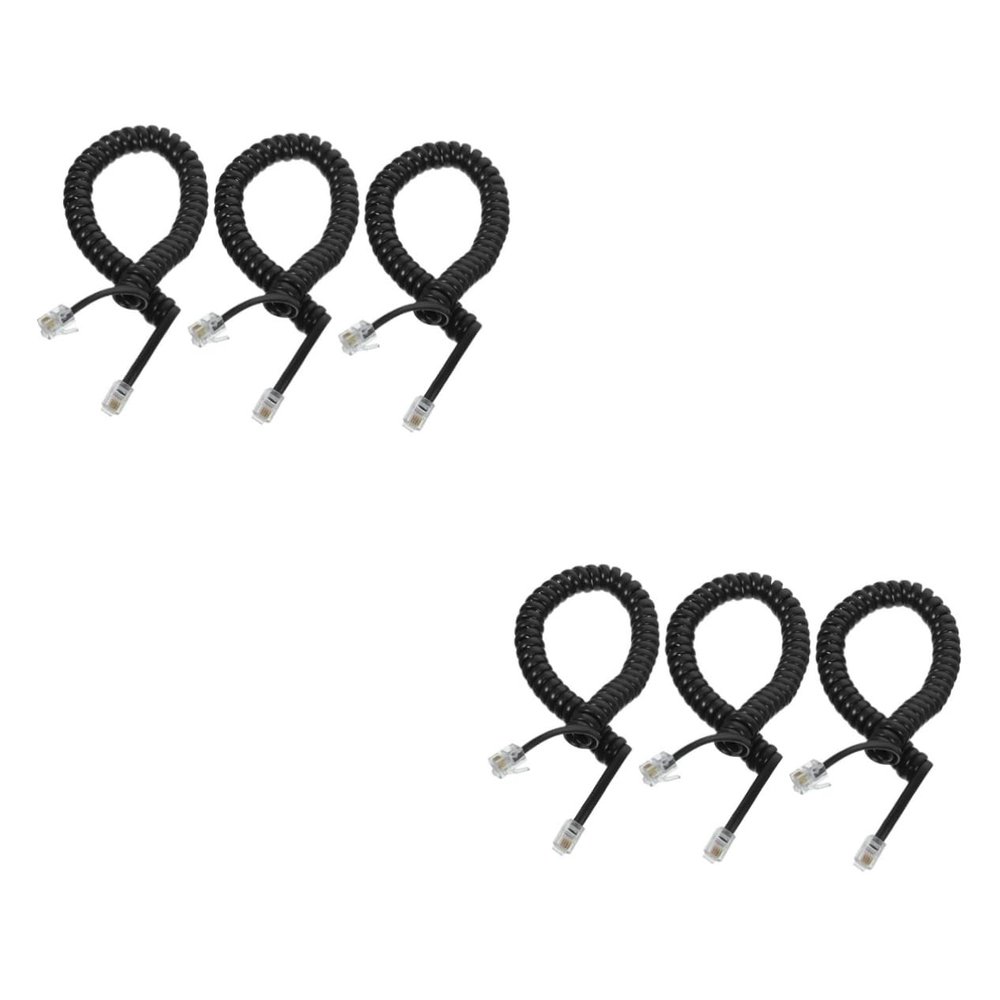 CAXUSD 6pcs Coiled Telephone Cords for Landline Phones Telephone Cable Signal Transmission Communication Soft and Knot-Resistant Design for Use