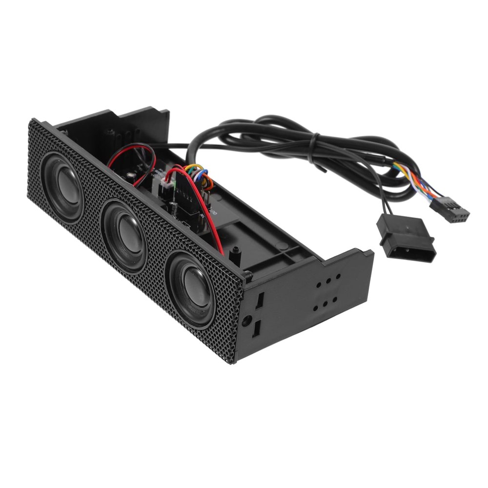 CAXUSD Black Front Panel Stereo Speakers for Pc Case Mic Easy Installation Surround for Music and