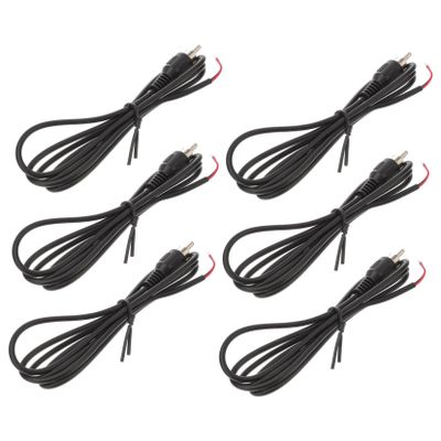 CAXUSD 6pcs Male to Bare Wire Cable Adapter Audio Video Connector for Speaker and Home Theater Systems Easy Installation Replacement Cord