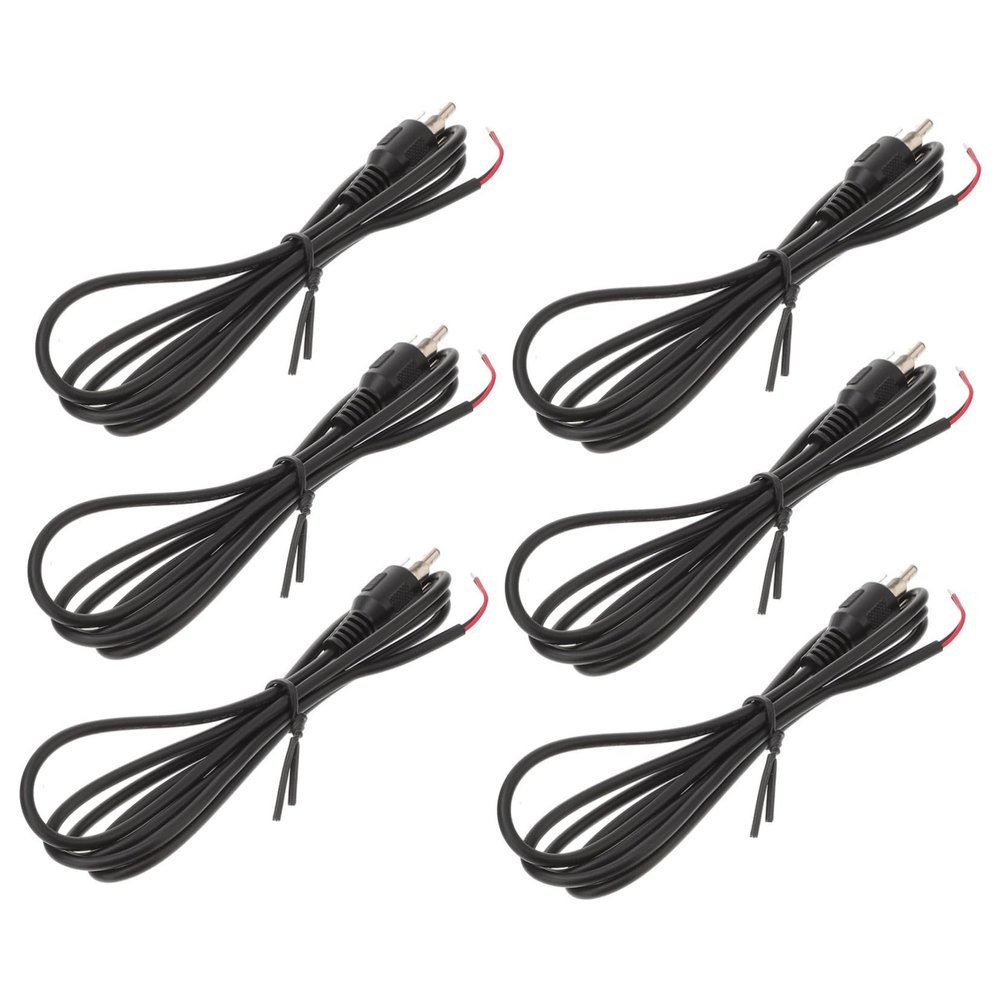 CAXUSD 6pcs Male to Bare Wire Cable Adapter Audio Video Connector for Speaker and Home Theater Systems Easy Installation Replacement Cord