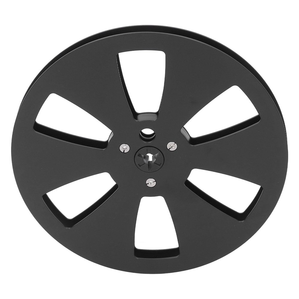 1/4 7 Inch Empty Tape Reel, 6 Holes Metal Open Reel Sound Tape Empty Reel for Tape Recorder, Recording Takeup Reel, Aluminum Alloy Universal for Reel to Reel for TEAC (Black)