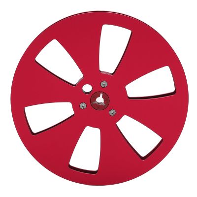 1/4 7 Inch Empty Tape Reel, 6 Holes 7inch Open Reel Sound Tape Empty Reel, Aluminum Alloy Universal for Reel to Reel Tape for TEAC (Red)