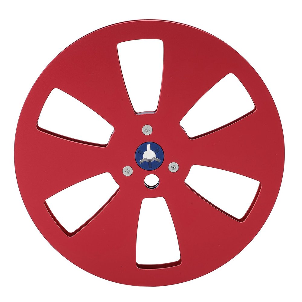 1/4 7 Inch Empty Tape Reel, 6 Holes 7inch Open Reel Sound Tape Empty Reel, Aluminum Alloy Universal for Any 1/4 Inch Tape (Red)