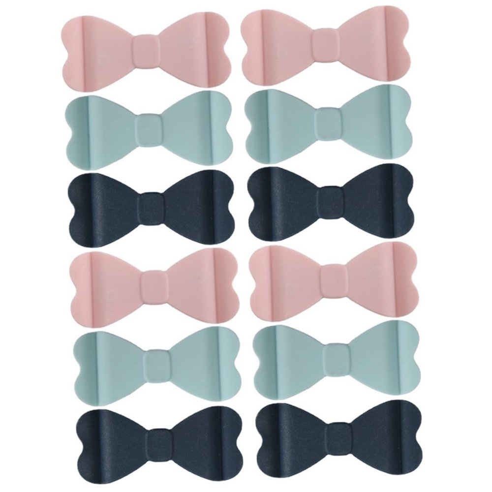 Angoily 12pcs Bowknot Cable Organizer Adhesive Cord Keeper for Kitchen Appliances Heat-Resistant Wire Holders No Tools Required Compact Design for Air Fryers Makers and More