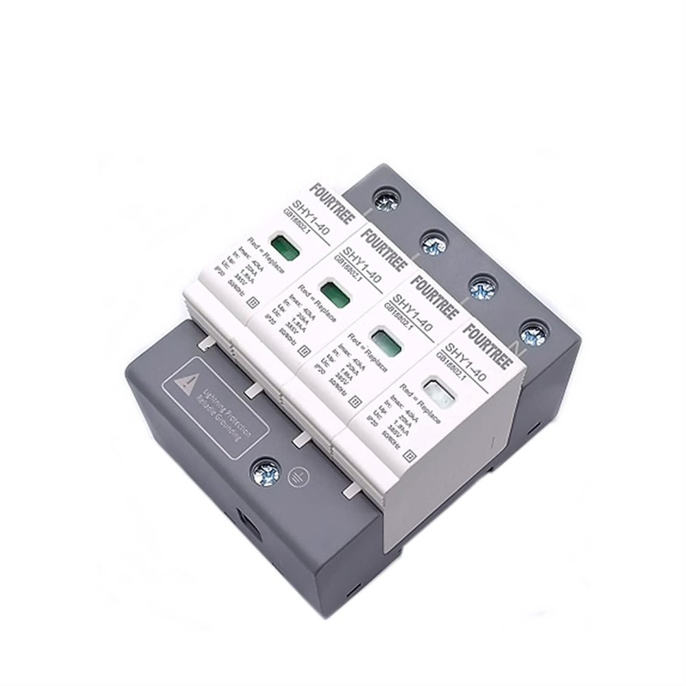 Clouism Surge Protective Device AC 3P+N 20~40KA 30KA~60KA 385V 420V House Lightning Protection Arrester Low-Voltage Protector(4P 385V AC,30-60KA)