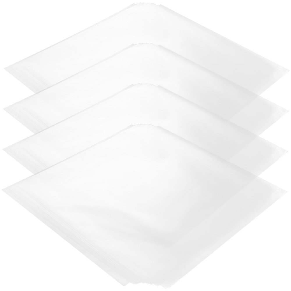 HOMSFOU 50pcs Vinyl Record Sleeves Outer Protective Bags Self-Adhesive Record Covers Protector Dust Scratch-Resistant for Display