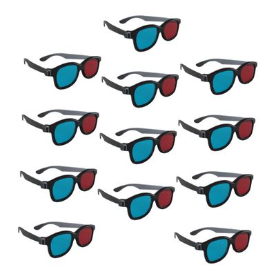 Angoily 20pcs Portable Plastic Glasses Red-Blue Movie Glasses Lightweight Frame Experience