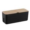 Angoily Bamboo Wood Cover Wire Box Cord Holder Cable Management Organizer Travel Storage Boxes Lids view 1