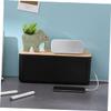 Angoily Bamboo Wood Cover Wire Box Cord Holder Cable Management Organizer Travel Storage Boxes Lids view 4