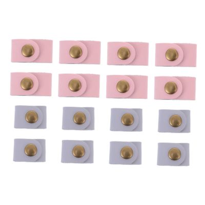 Angoily 16pcs Leather Cable Organizers with Snap Button Design for Data and Earphone Cables Durable and Practical Wire Wrappers Random Colors for Tidy Desks and Homes
