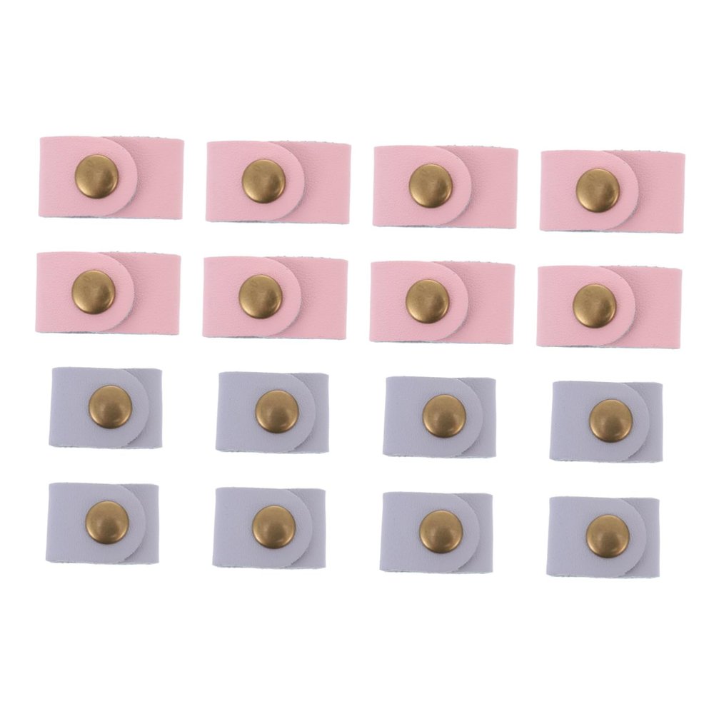 Angoily 16pcs Leather Cable Organizers with Snap Button Design for Data and Earphone Cables Durable and Practical Wire Wrappers Random Colors for Tidy Desks and Homes