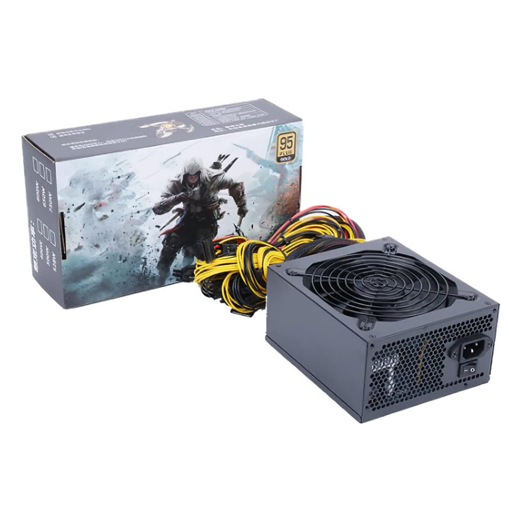 DASEB 2000W 2400W 2600W 180V-260V ATX ETH Bitcoin Mining Power Supply 95% Efficiency Support 8 Display Cards GPU for BTC Bitcoin Miner(2000W 220V)