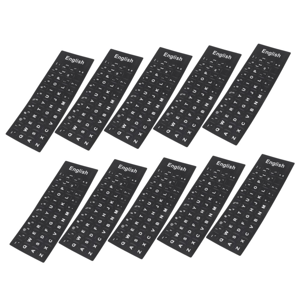 HOMSFOU 10sheets Alphabet Stickers Computer Keyboard Replacement Stickers Easy Apply Letter for Keyboard Multi-Language