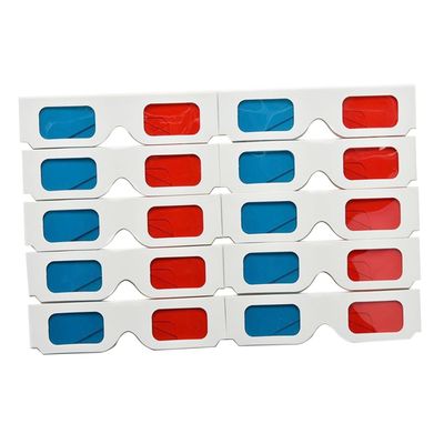 Angoily 50pcs Paper-Framed Glasses Lenses and Home Use Lightweight Stereo Eyewear for Movies Games and Videos