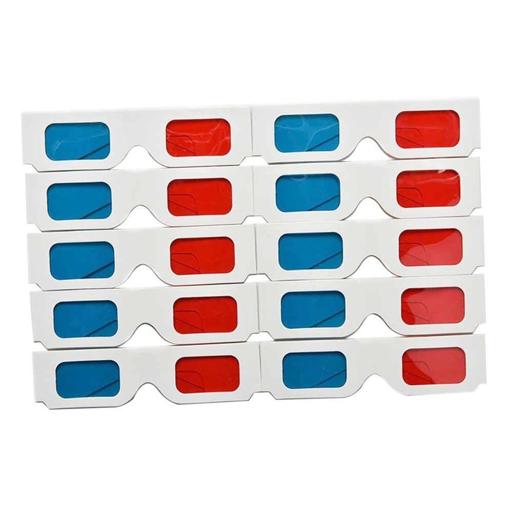 Angoily 50pcs Paper-Framed Glasses Lenses and Home Use Lightweight Stereo Eyewear for Movies Games and Videos
